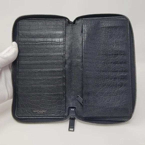 Saint Laurent YSL Organizer Croc Embossed Zippy Long Wallet - Picture 6 of 10